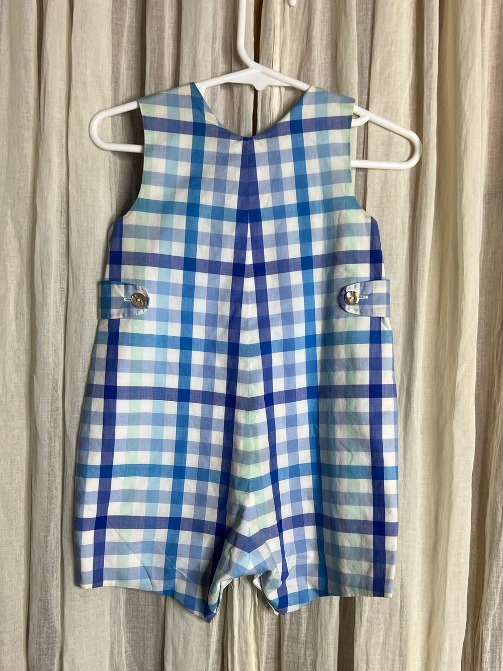Oscar De La Renta Plaid 12M Romper - Picture 3 of 4